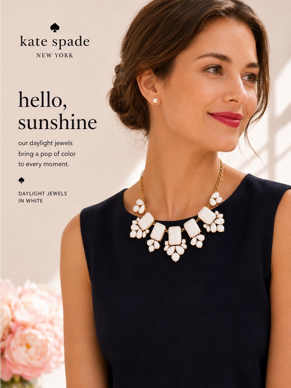 KATE SPADE Daylight Jewels Cream / White and Gold Necklace